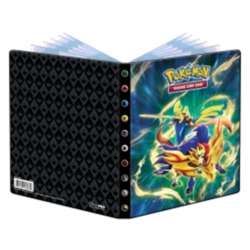 4-lommers Pokémon-mappe med Crown Zenith-design fra Sword & Shield-serien – ideel til organisering af samlekort.