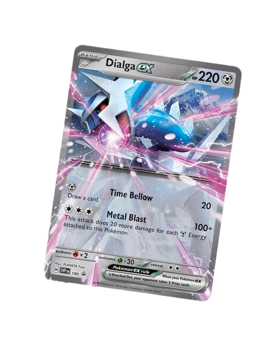 Pokémon Azure Legends Collector’s Tin Box med Dialga ex Black Star Promo kort.