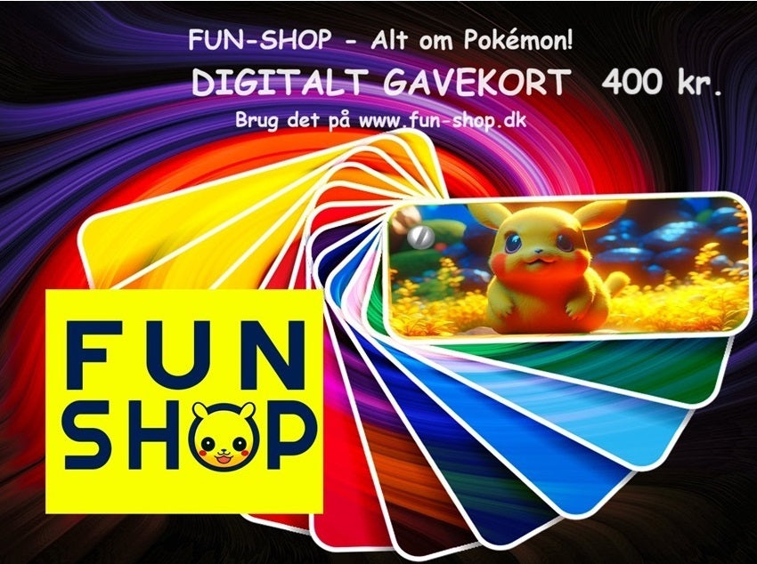 Fun-shop gavekort 400kr. – den ideelle gave til enhver, der elsker samlerobjekter og sjove produkter fra vores webshop.