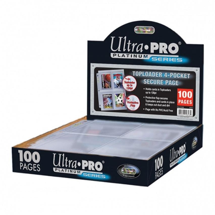 Ultra PRO Platinum 4-lommers plastlommer til toploaders – arkivsikker opbevaring af samlekort.