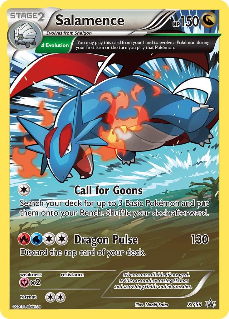 Salamence XY59 Black Star Promo Pokémon-kort med drage-design fra XY-serien.