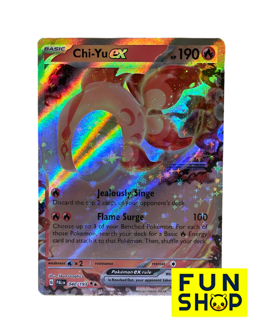 Chi-Yu Pokémon-kort fra Paldea Evolved – 040/193. Kraftfuldt og sjældent kort til din samling eller kampdæk.