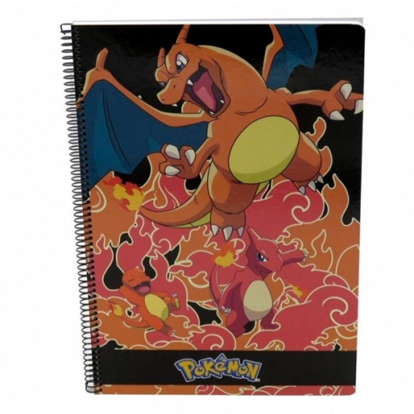 Pokémon folio notebook med 80 ark og et flot Charizard-motiv – ideel til skole eller kreativt brug