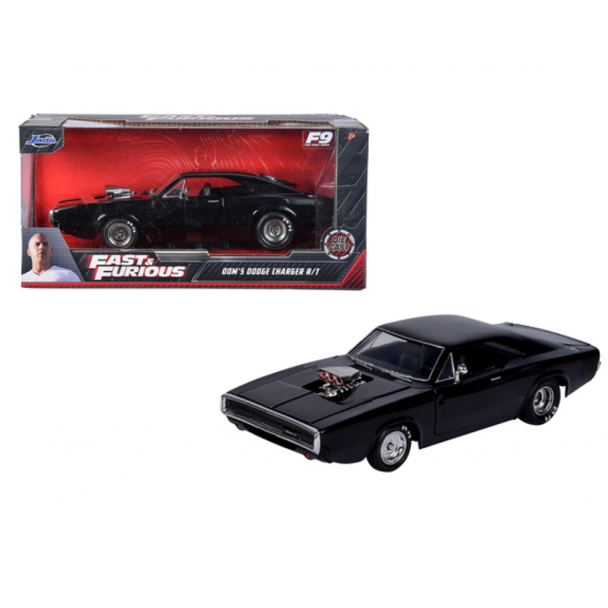 Fast & Furious Dom's Dodge Charger R/T modelbil i 1:24 skala. Klassisk muskelbil med autentiske detaljer fra filmene.