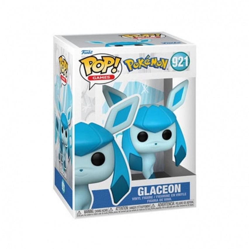 Funko POP! figur af Glaceon (#921) fra Pokémon-serien – detaljeret vinylfigur med isblåt design og charmerende udtryk.