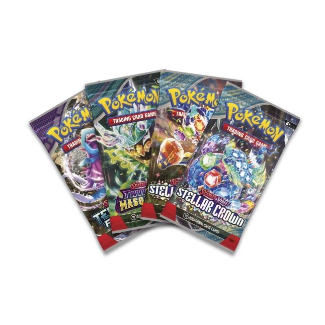 Pokémon TCG: Houndstone Ex Box – indeholder hele 4 booster pakker fra forskellige udvidelser af Scarlet & Violet-serien.