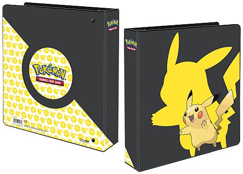 En Pokémon-ringbind-mappe med Pikachu-design fra 2019, ideel til kortbeskyttelse og praktisk organisering.