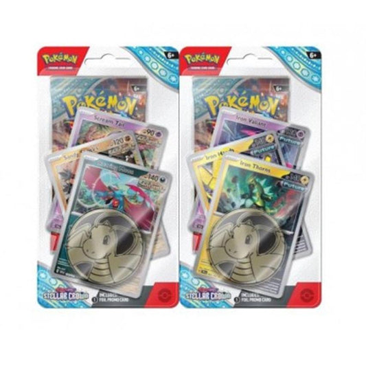 Pokémon TCG: Scarlet & Violet - Stellar Crown Premium Checklane Blister – et fantastisk sæt med unikke kort og en booster-pakke.