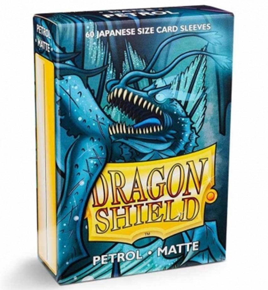 Blå Dragon Shield kortlommer i japansk størrelse (59×86 mm), designet til Yu-Gi-Oh! kort – holdbare sleeves - blå (petrol).