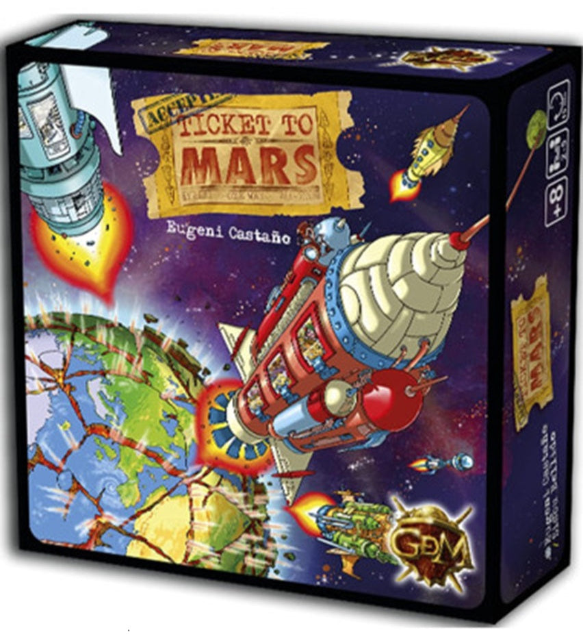 Ticket to Mars brætspil – et sjovt og hektisk spil om strategi og overlevelse i rummet. Perfekt til familier og venner.
