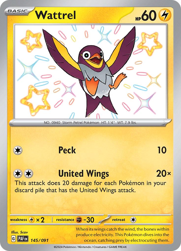 Wattrel 145/091 Pokemon SV04.5 Paldean Fates