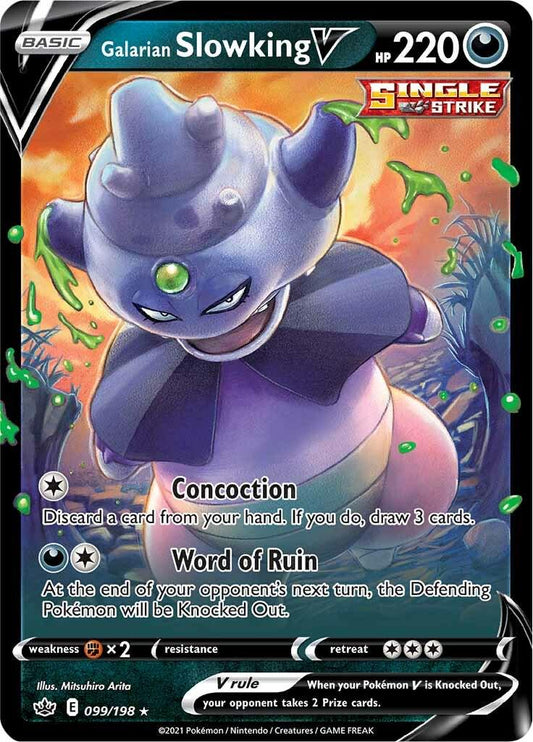 Pokemon Galarian Slowking V 099/198 Ultra Rare fra serien Sword & Shield Chilling Reign
