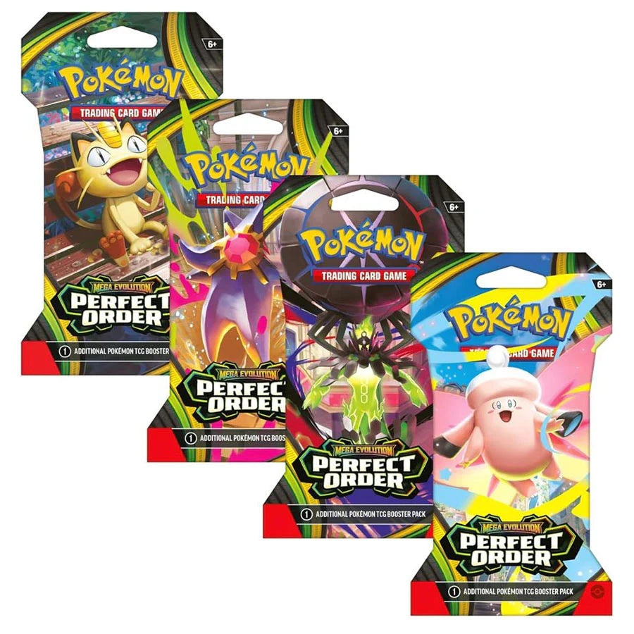 Pokémon TCG: Mega Evolution: Perfect Order - Sleeved Booster Pack Art Sæt