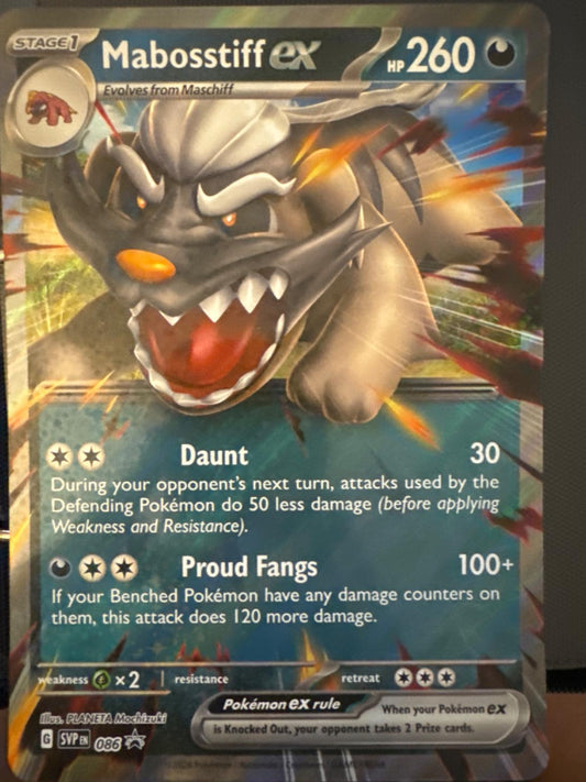 Mabosstiff ex er SVP086 SVP Black Star Promo Pokemon kort.