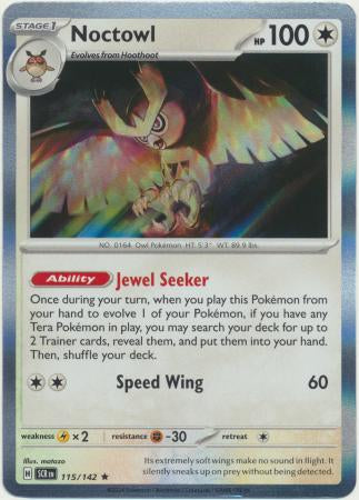 Noctowl-kort fra SV07 Stellar Crown-serien (#115/142) – en unik tilføjelse med fantastisk design og strategi.