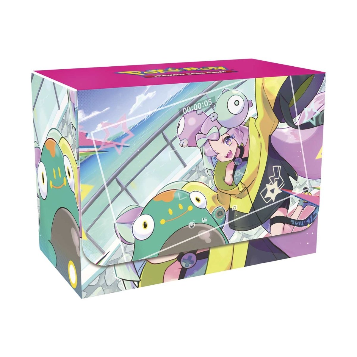 Pokémon Iono Premium Tournament Collection indeholder en flot deck til at opbevare dine Pokemon kort
