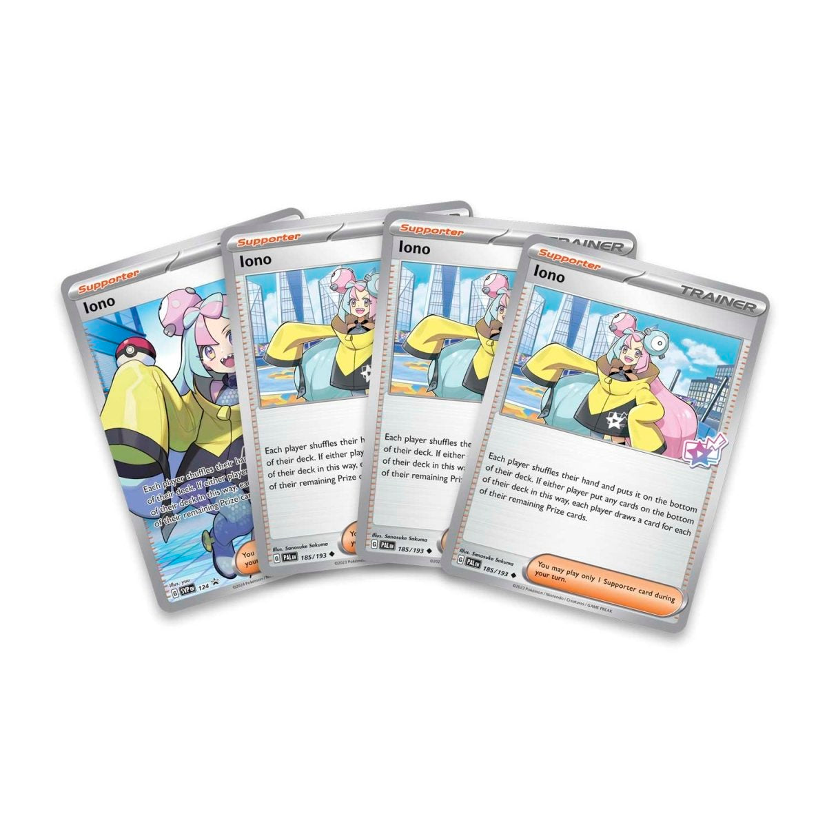 Pokémon Iono Premium Tournament Collection indeholder flere kort med Iono.