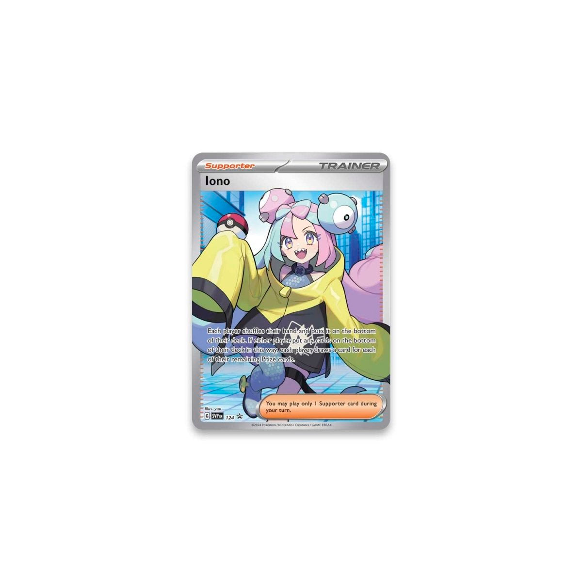 Pokémon Iono Premium Tournament Collection indeholder Iono trainer kort.