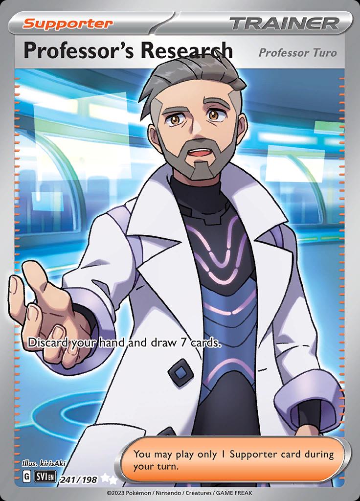 Professor’s Research (Professor Turo) – 241/198 SV01 Scarlet & Violet Pokémon-kort med elegant design og strategisk værdi.