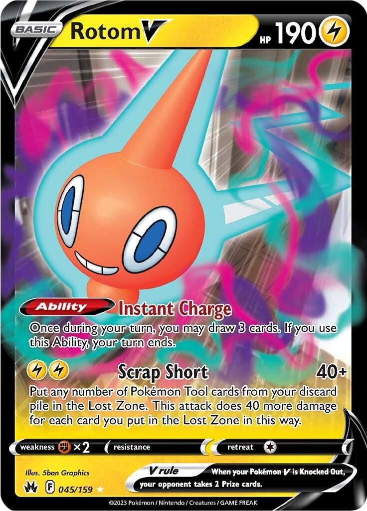 Rotom V er et Super Rare V kort fra Pokemon SWSH Crown Zenith serien.