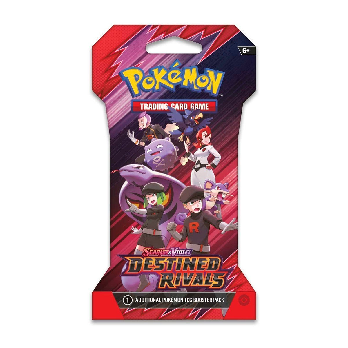 Pokémon SV10 Destined Rivals Sleeved Booster Pack Team Rocket med tilhørende Pokémon – en pakke med 10 kort i pap-sleeve, perfekt til samlere og duel-entusiaster! 