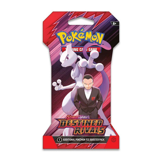 Pokémon SV10 Destined Rivals Sleeved Booster Pack Giovanni og Mewtwo ex - en pakke med 10 kort i pap-sleeve, perfekt til samlere og duel-entusiaster!
