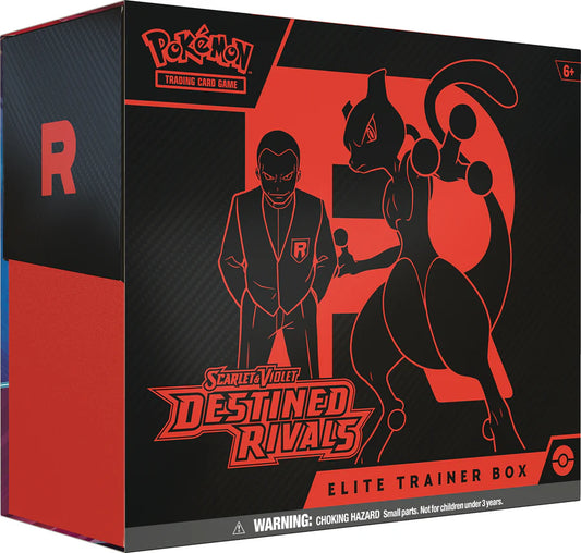 Pokémon SV10 Destined Rivals Elite Trainer Box med boosterpakker, promo-kort og tilbehør til Pokémon TCG – klar til episke kampe!