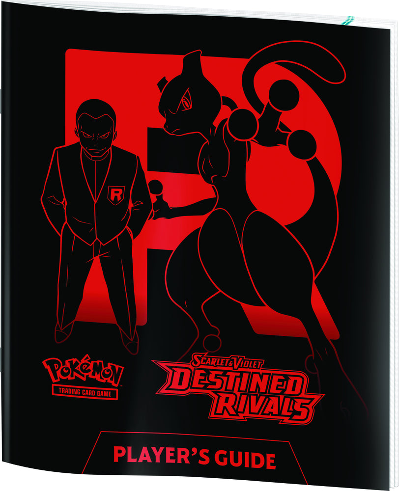 Pokémon SV10 Destined Rivals Elite Trainer Box indeholder Players Guide.