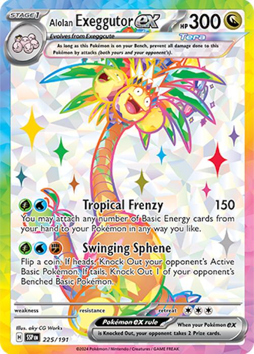 Alolan Exeggutor ex 225/191 Pokemon SV08 Surging Sparks