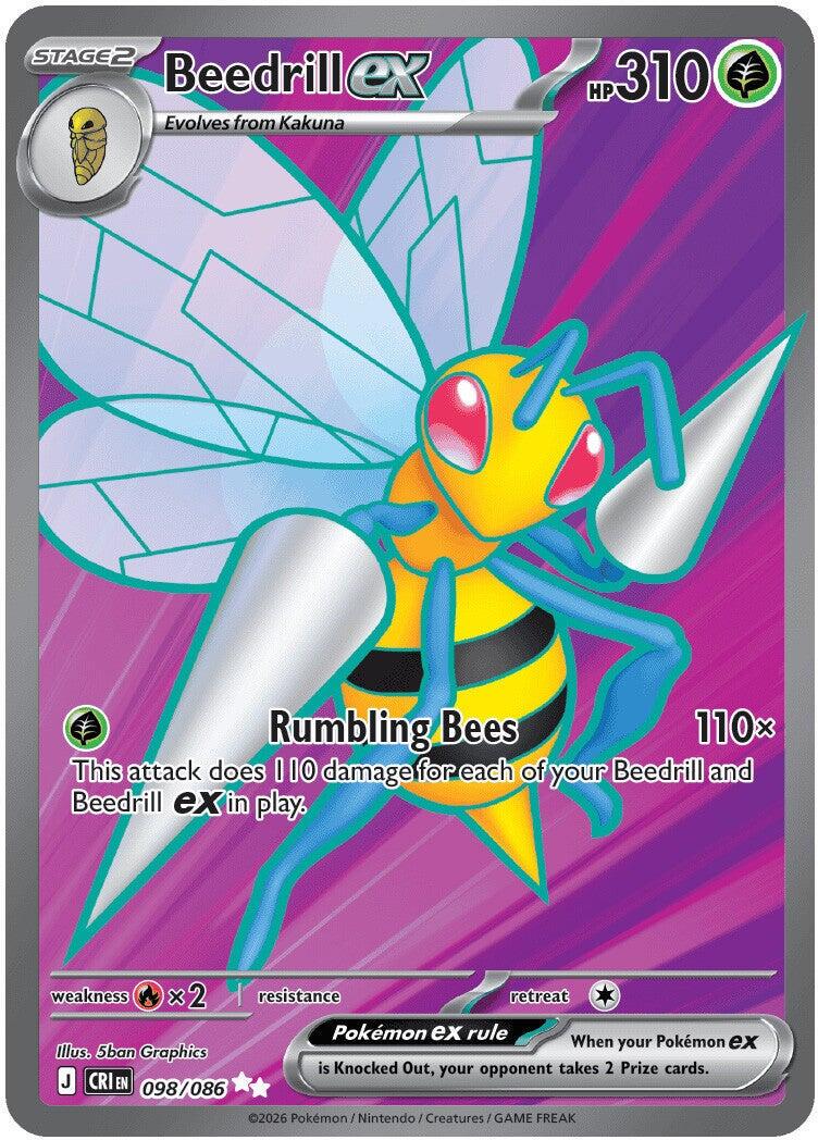 Bedrill ex 098/086 Pokemon ME04 Chaos Rising
