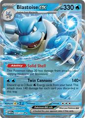 Blastoise ex er et Double Rare | Super kort fra Pokemon SV03.5 151 serien. Kortet har nummer 009/165.