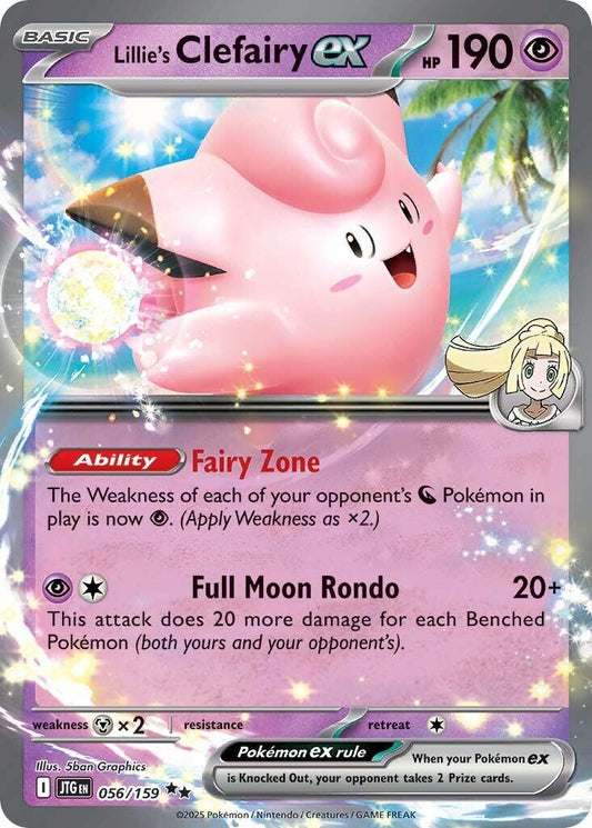 Lillie’s Clefairy ex er et Double Rare / Super Rare ex (SV) kort fra Pokemon SV09 Journey Together serien med nummer 056/159.