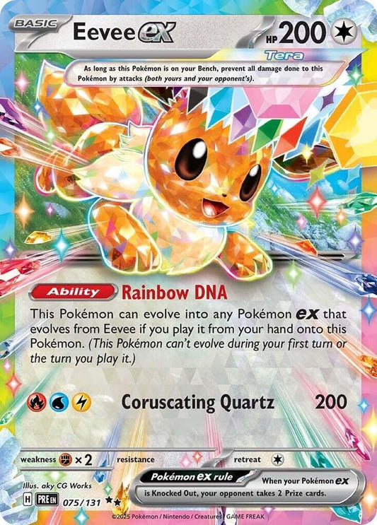 Eevee ex 075/131 Pokemon SV08.5 Prismatic Evolutions
