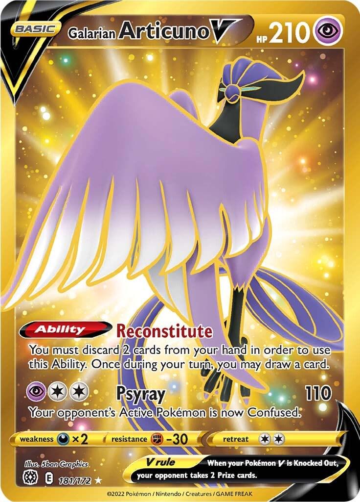 Galarian Articuno V 181/172 Pokemon SWSH09 Brilliant Stars
