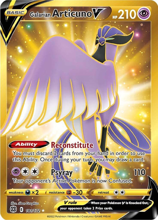 Galarian Articuno V 181/172 Pokemon SWSH09 Brilliant Stars