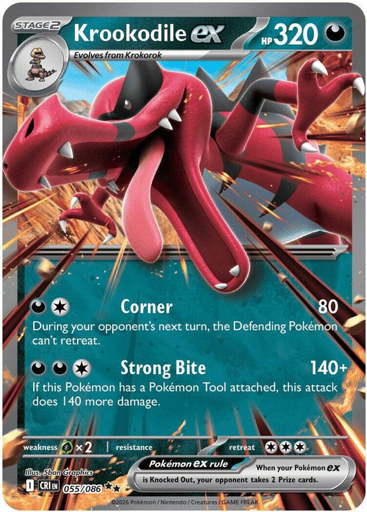 Krookodile ex 055/086 Pokemon ME04 Chaos Rising