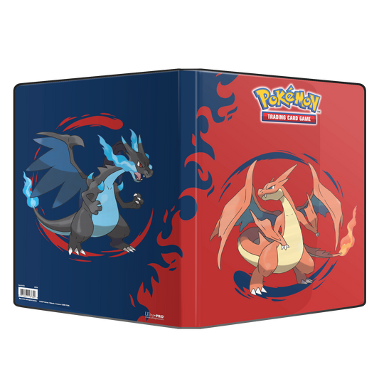 Pokémon Mega Charizard X & Mega Charizard Y 9‑Lommer Mappe med plads til 180 Pokémon‑kort.