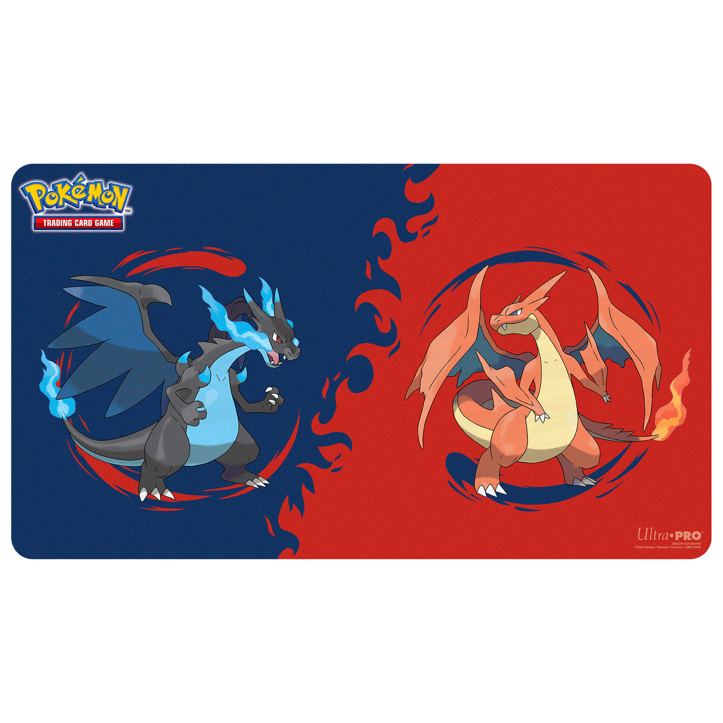Pokémon Mega Charizard X og Mega Charizard Y Playmat er den perfekte spillemåtte til både samlere og TCG‑spillere.