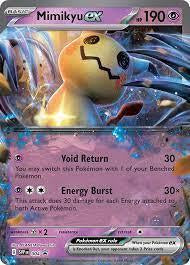 Mimikyu ex SVP004 er et Pokemon kort fra SVP Black Star Promo serien. Kortet blev udgivet ekslusivt i Mimikyu ex box.