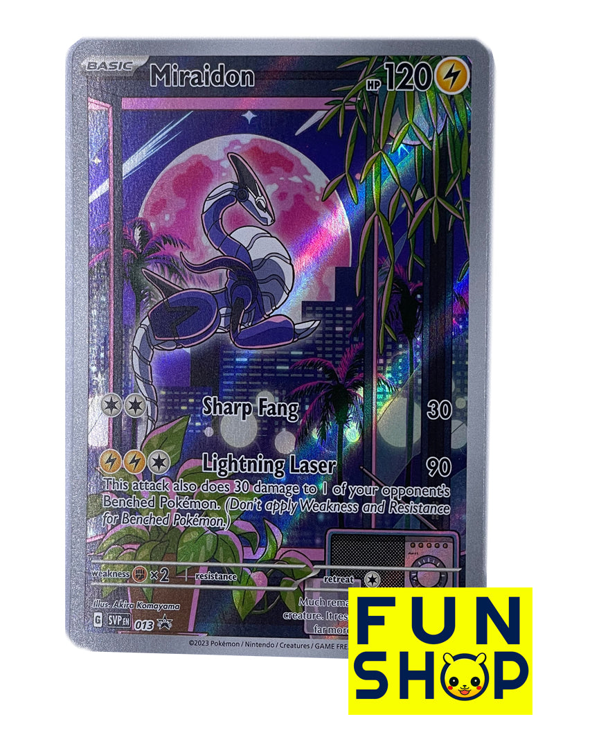 Miraidon - 013 er et Promo pokemon kort fra Scarlet & Violet serien.