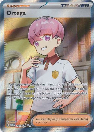 Ortega er et Ultra Rare kort fra Pokemon  SV08.5 Prismatic Evolutions serien.
Kortet
