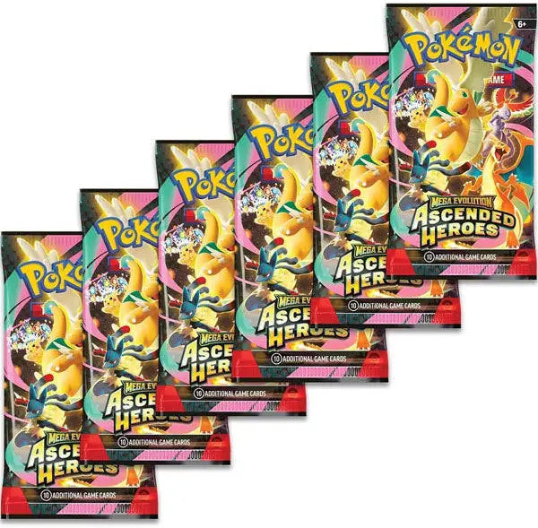 Pokémon Ascended Heroes 6 boosterpakker.
