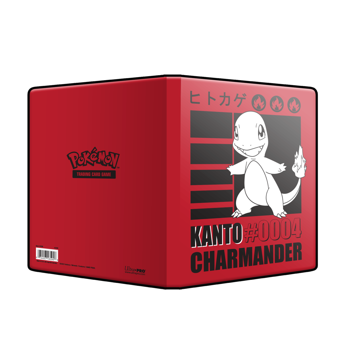 Pokémon Charmander 4‑lommer Mappe med ikonisk Charmander‑motiv, plads til 80‑160 samlekort.