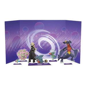 Pokémon TCG: Cynthia’s Garchomp ex Premium Collection med artwork af Cynthia og Garchomp.