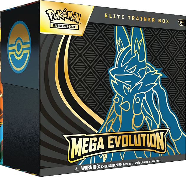 Mega Lucario Elite Trainer Box fra Pokémon TCG’s Mega Evolution-udvidelse. 