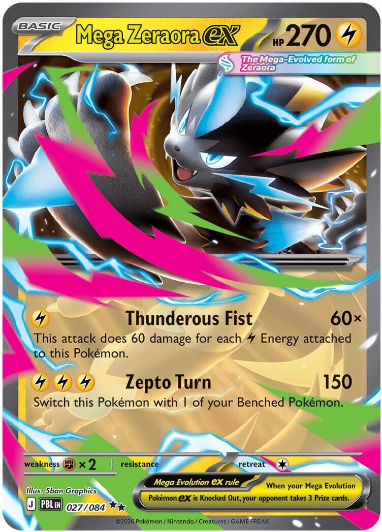 Mega Zeraora ex 027/084 Pokemon ME05 Pitch Black