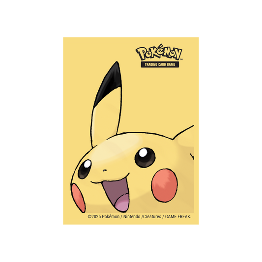 Pokémon Pikachu Deck Protector Sleeves, pakke med 65 kortlommer (66x91 mm) med Pikachu‑motiv.