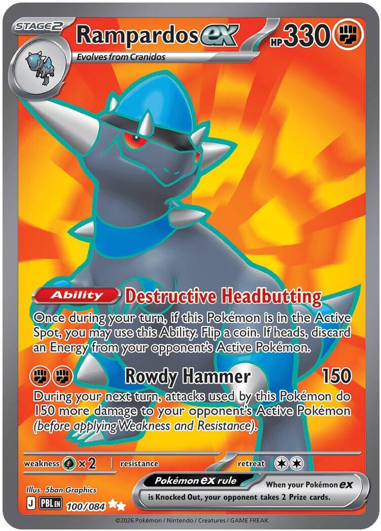 Rampardos ex 100/084 Pokemon ME05 Pitch Black
