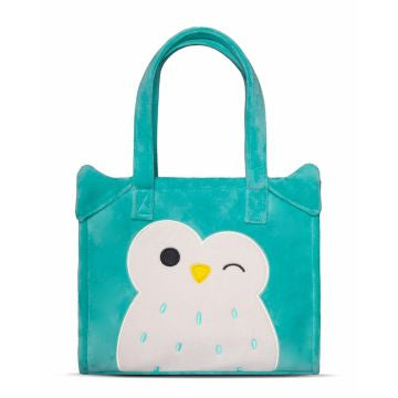 Squishmallows Winston Tote Taske med turkis uglemotiv, rummelig og slidstærk til hverdagsbrug.