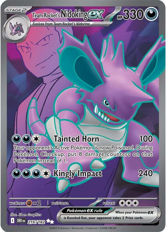 Team Rockets Nidoking ex 216/182 Pokemon SV10 Destined Rivals